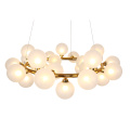 Nordic Style Wholesale Price Home Restaurant Modern Lamp Milk Glass Golden Chandelier Pendant Light